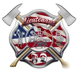 Firefighter lieutenant decal reflective 2