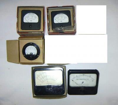 Lot of 5 panel meters instruments simpson general