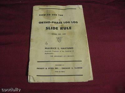Vintage ortho phase log slide rule model 500 1948