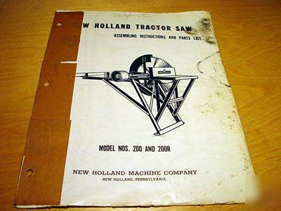 New holland 200 200R tractor saw parts manual catalog