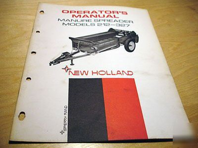 New holland 212 327 manure spreader operator's manual