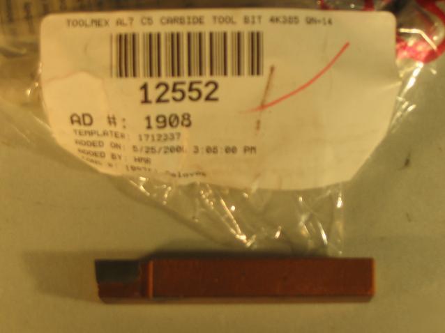 Toolmex AL7 C5 carbide tool bit 4K385 qn=14