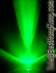 Green led set of 20 super bright 5MM 35000MCD+ f/r