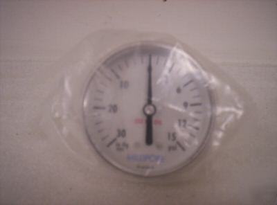 New millipore pressure gauge p/n C122-30-15-psi-npt, 