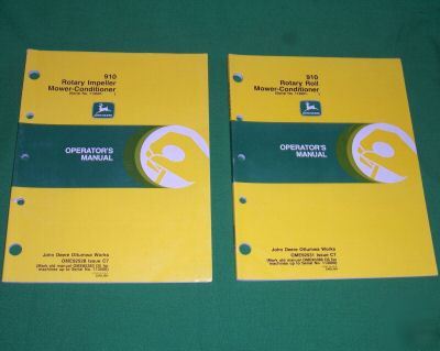 Lot 2 john deere 910 rotary impeller roll mower manual