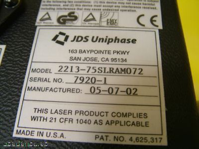 Jds uniphase laser assembly 2213-75SLRAM072