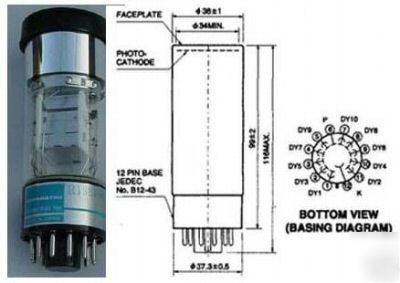 Photomultiplier tube hamamatsu R1387 valvo fernseh.