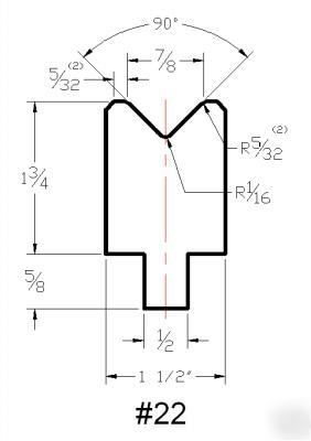 Press brake die tooling die #22 x 22