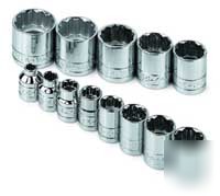 13PC 3/8IN. dr. sae std 12 pt socket set -s k tools