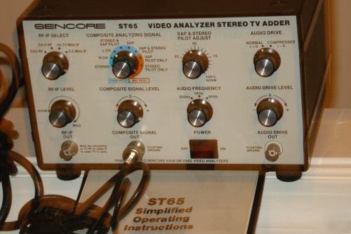 Sencore ST65 video analyzer stereo tv adder&instruction