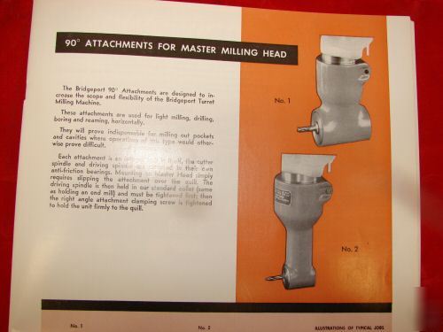 Bridgeport right angle m head attachment mill milling