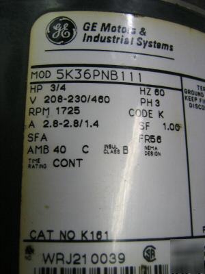 Ge - pump motor 3/4 hp model# 5K36PNB111