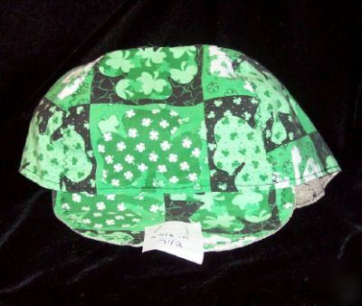 Irish shamrock (b) welder welding biker hat, your size