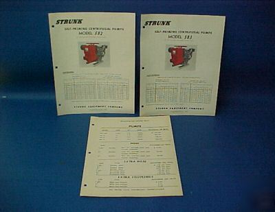 Vintage strunk centrifugal pump spec sheets SB2 SB3