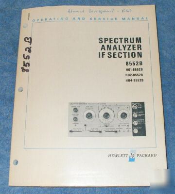 Hp - agilent 8552B original service - operating manual