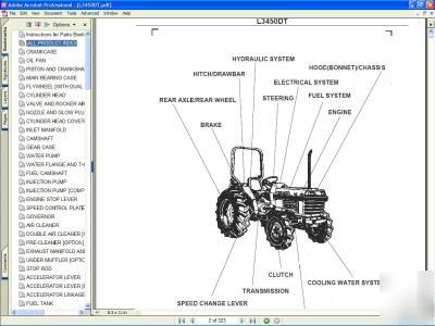 Kubota L3450DT 4X4 tractor parts manual