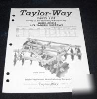 Taylor way quick angle lift tandem harrows 200130