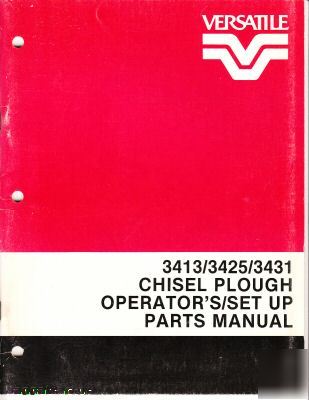 Versatile 3413 3425 3431 chisel plough manual