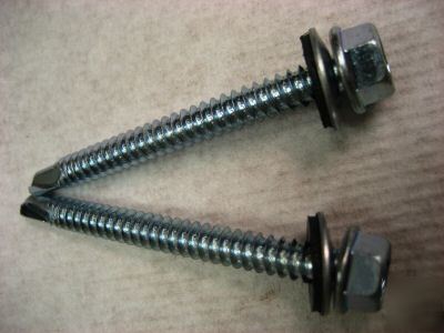 14 x 2 hex hd tek self drill screw w/ neo washer 100