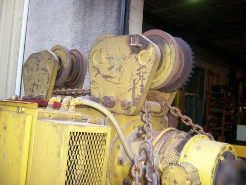 10 ton shepard niles wire rope hoist w/motorized trolle