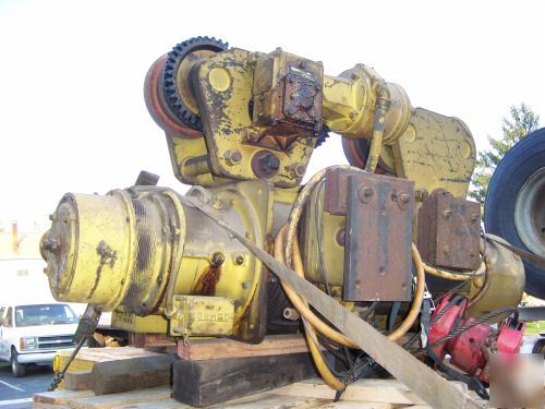10 ton shepard niles wire rope hoist w/motorized trolle