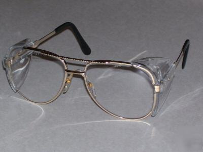 Aviator gold frame clear lens safety glasses