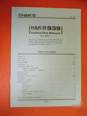 Hako 939-1 soldering station instruction manual