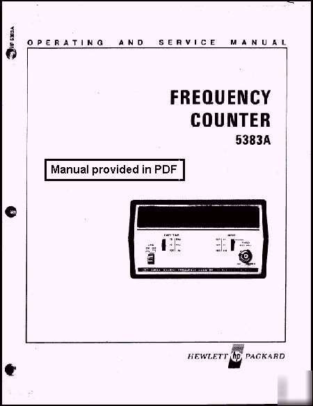 Hp 5383A service and operation manual HP5383A