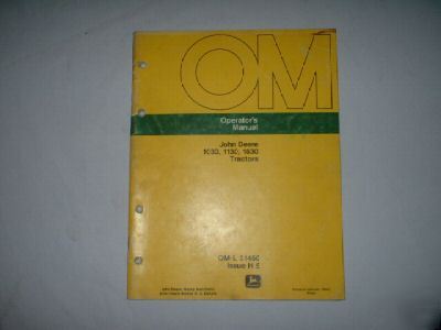 John deere 1030, 1130, 1630TRACTOR operators manual