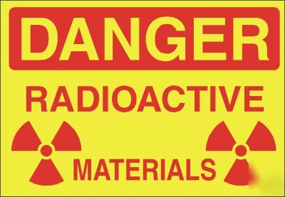 Large metal safety sign danger radioactive 1440