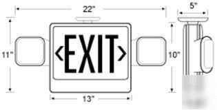 Lot 4 green combo led exit sign & emergency sign lights
