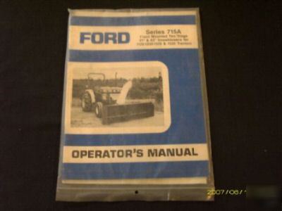 Ford 715A loader attachment manual 1120 1220 1320 1520