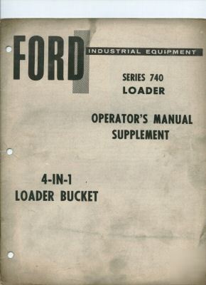 Ford tractor series 740 loader 4-in-1 bucket manual 