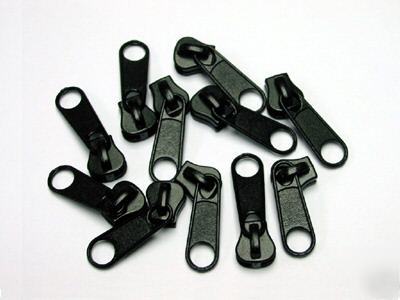 #3 molded plastic zipper sliders long black (580) 25PCS