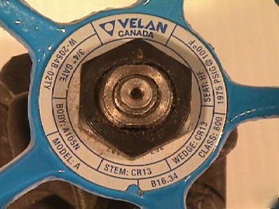 New velan steel valve 3/4 gate 1975 psig weld hvac pipe 