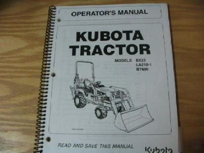 Kubota BX23,LA210-1,BT600 tractor operators manual