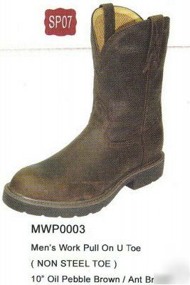 New mens twisted x oiled brown no steel work boot 10.5D