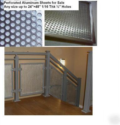 Perforated aluminum sheet grilles, fence/stair railing 