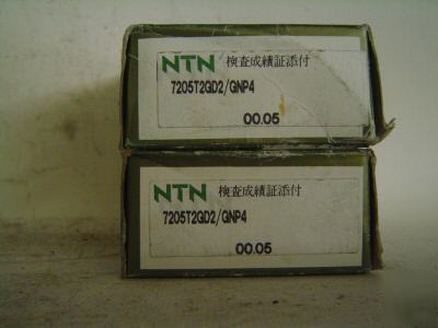 2 ntn precision ball bearings 7205T2GD2/GNP4