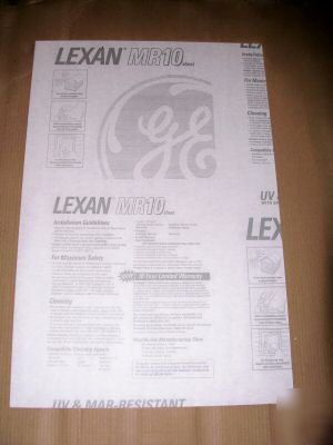 Buy MR10 lexan polycarbonate clear 1/4 x 33.5/8 X16.5/8