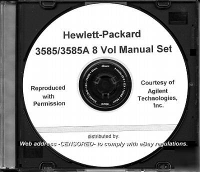 Hp 3585 / 3585A service & op manuals (8 volume set)