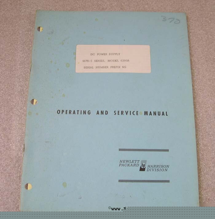 Hp 6290A dc power supply operating & service manual []