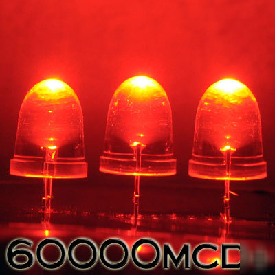 Red led set of 5000 super bright 10MM 60000MCD+ f/r