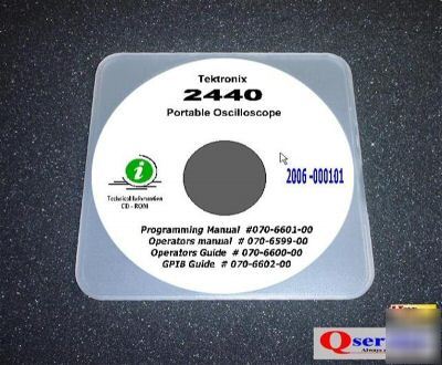 Tektronix tek 2440 oscope ops+prog+gpib+user manuals cd