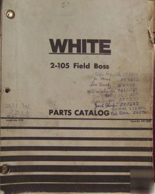 White 2-105 tractor parts manual - original