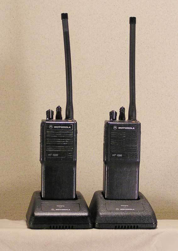 * 2 motorola HT1000 16 ch vhf two way radios & chargers