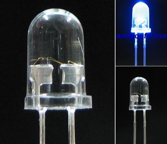 3MM 15X blue flash led bulb light alarm free resistors