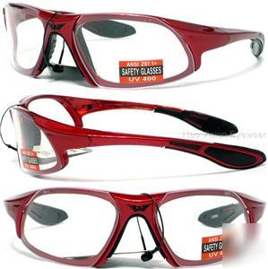 Cobra clear lens red safety glasses sunglasses biker