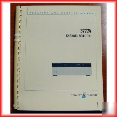 Hp 3777A channel selector op & service manual