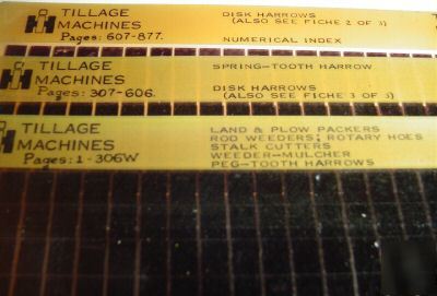 Ih disk harrow weeder mulcher parts catalog microfiche